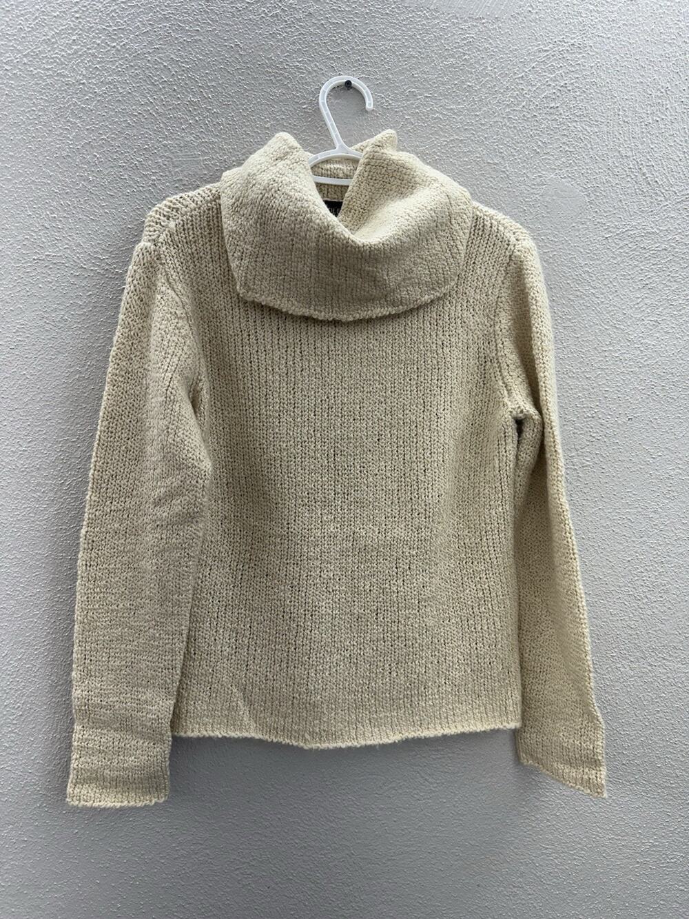 Eileen Fisher Womens Sweater Medium Tan Pullover Crowl Neck Merino Wool Camel